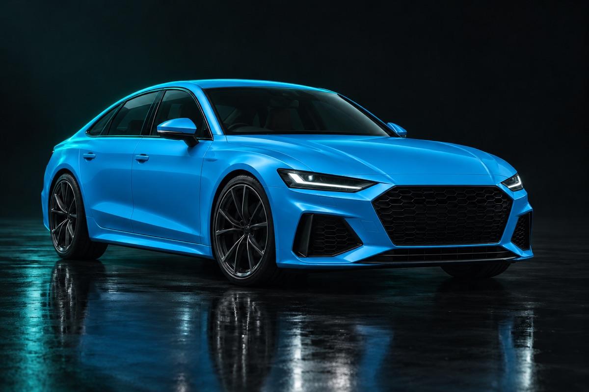 Miami Blue colour film on a sports sedan