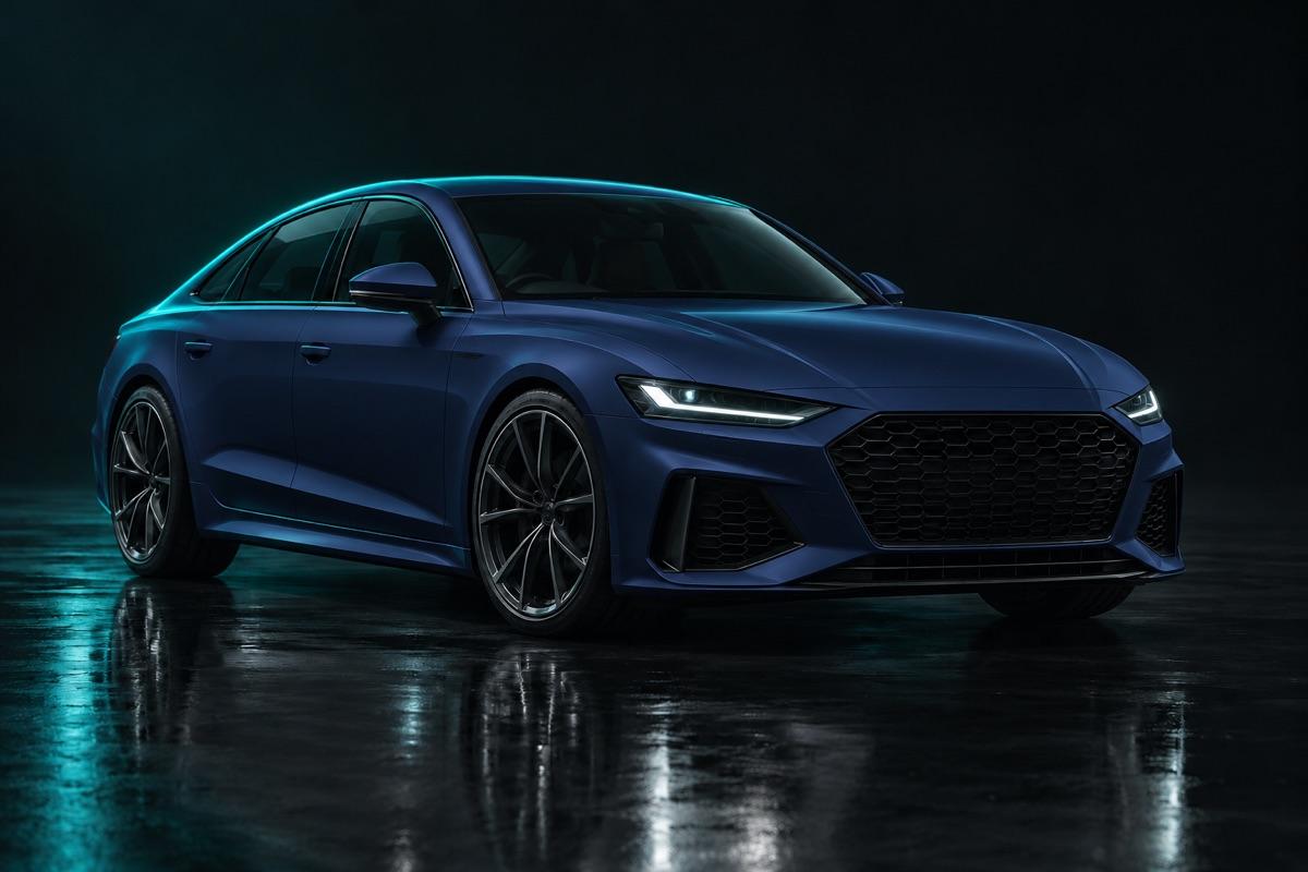 Midnight Blue colour film on a sports sedan